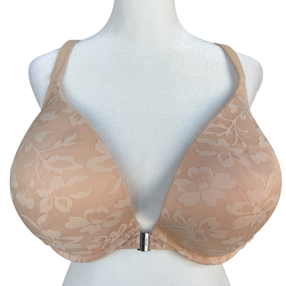 Savage X Fenty Lavish Lace Front Closure Lace Push-Up Bra Nude 46D